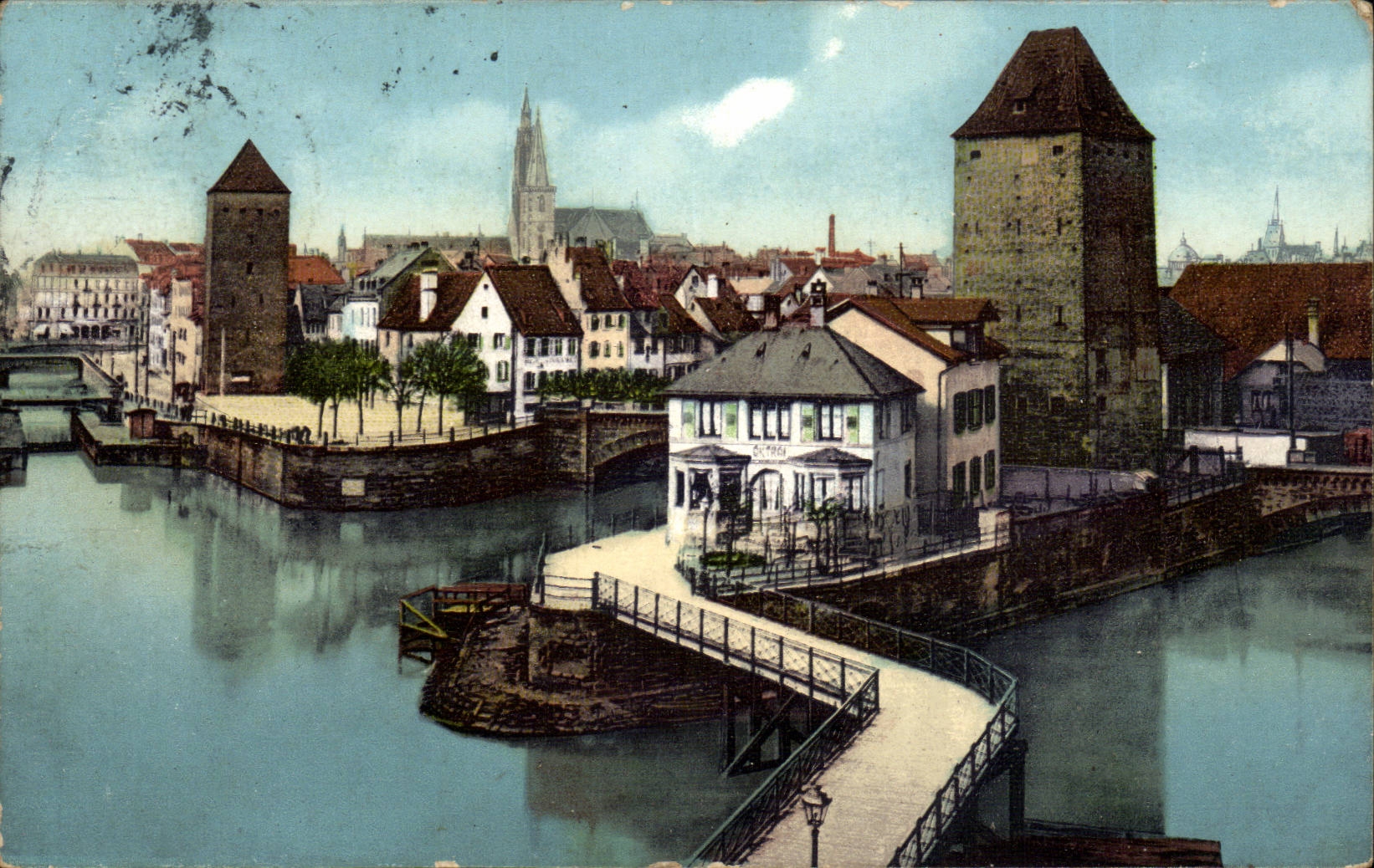 Strassburg CPA Seen from of the covered bridges