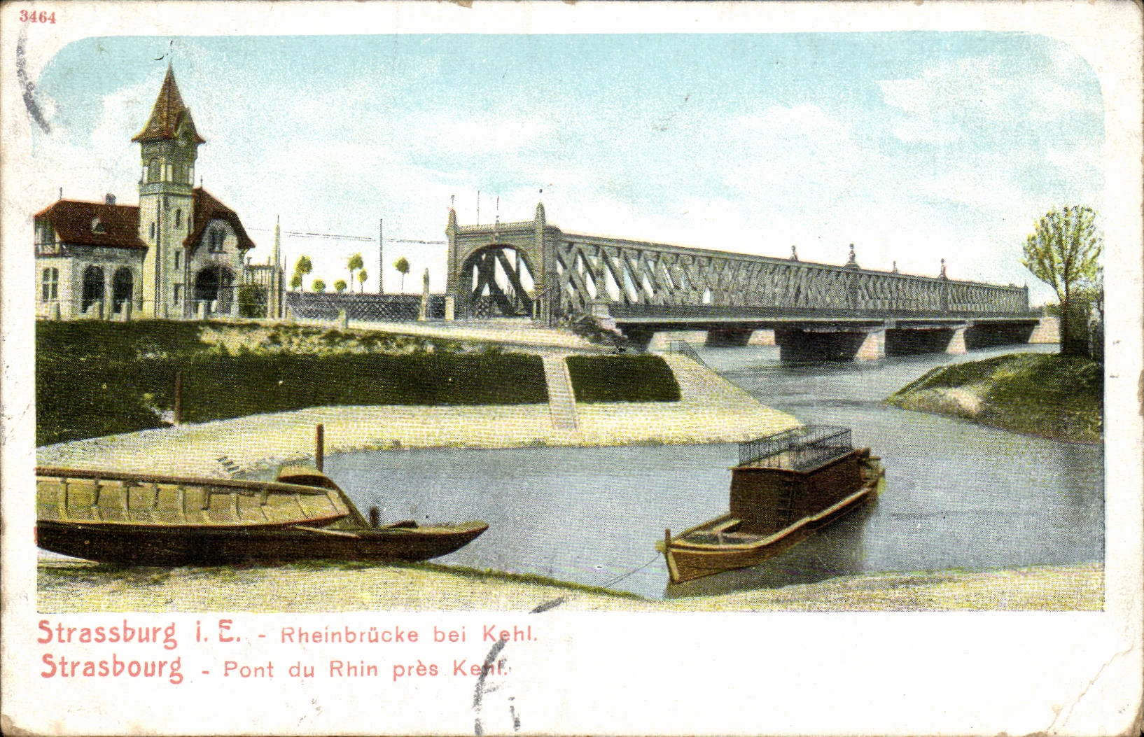 Strassburg CPA Bridge of the sea-green Rhine Kehl