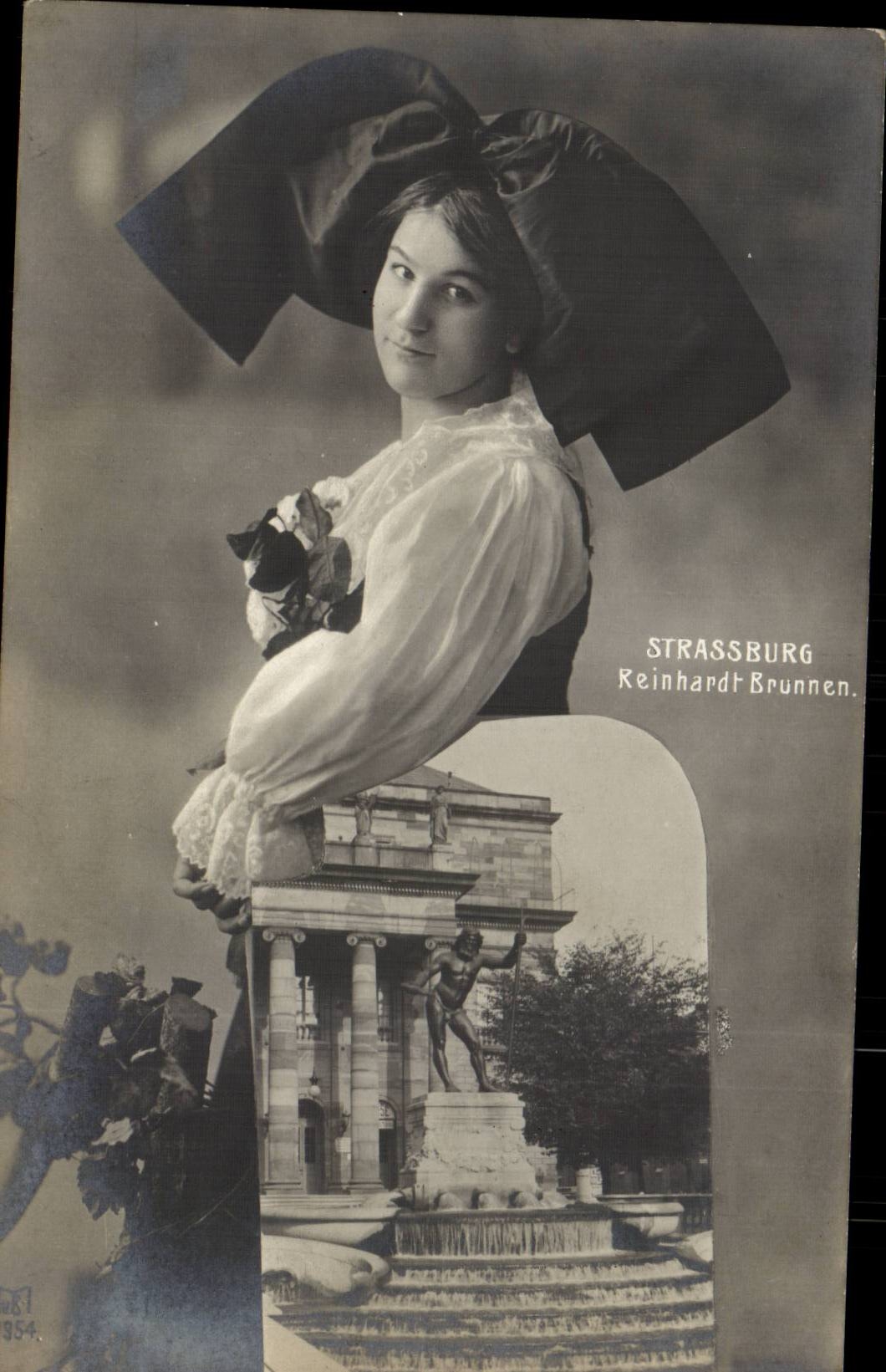 Strassburg CPA Rheinhardt Brunnen (Alsatian)