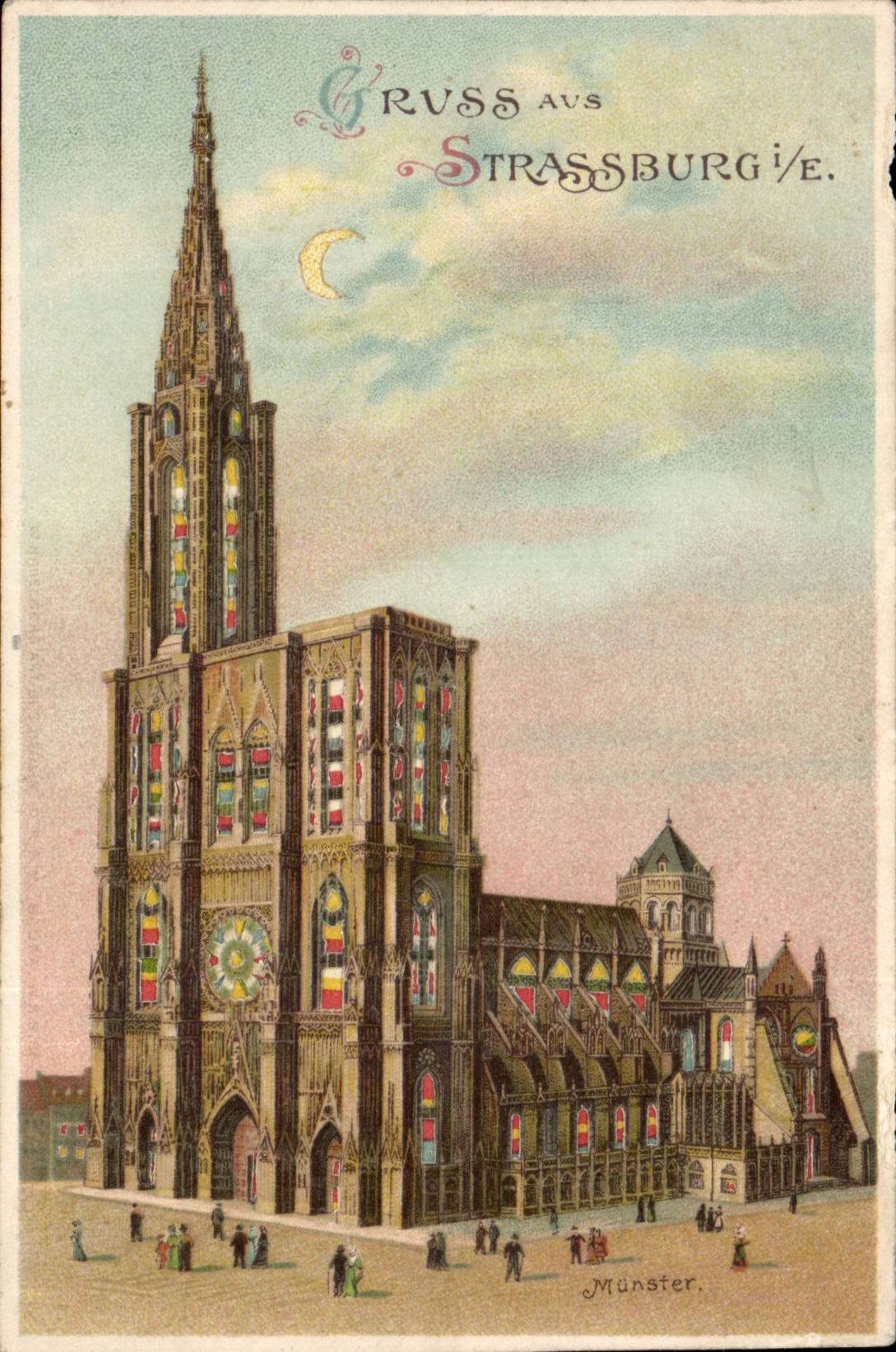 Strassburg CPA GRuss (relief map) Superb