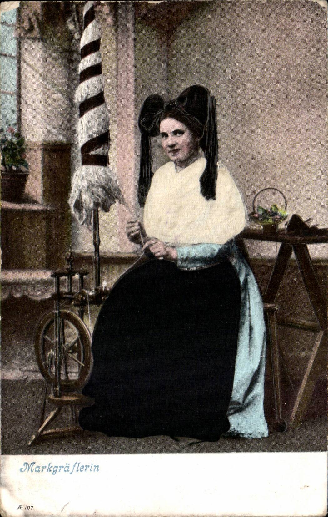 Folklore Markgrassflerin Seilereimaschine Elsass-Elsass CPA