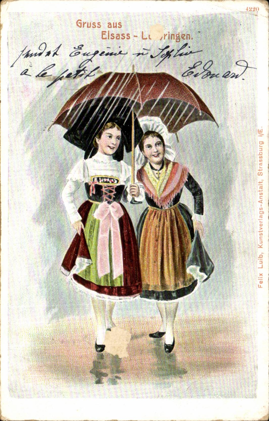 CPA GRuss aus Elsass Lothringen (folklore children)