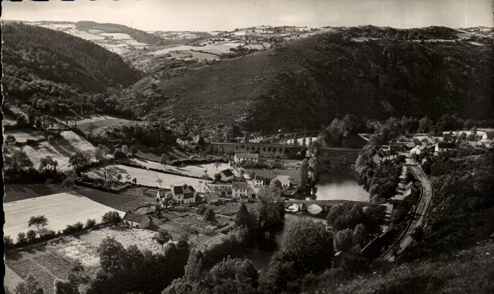 MODERN CARD Sioule and two bridges of Menat