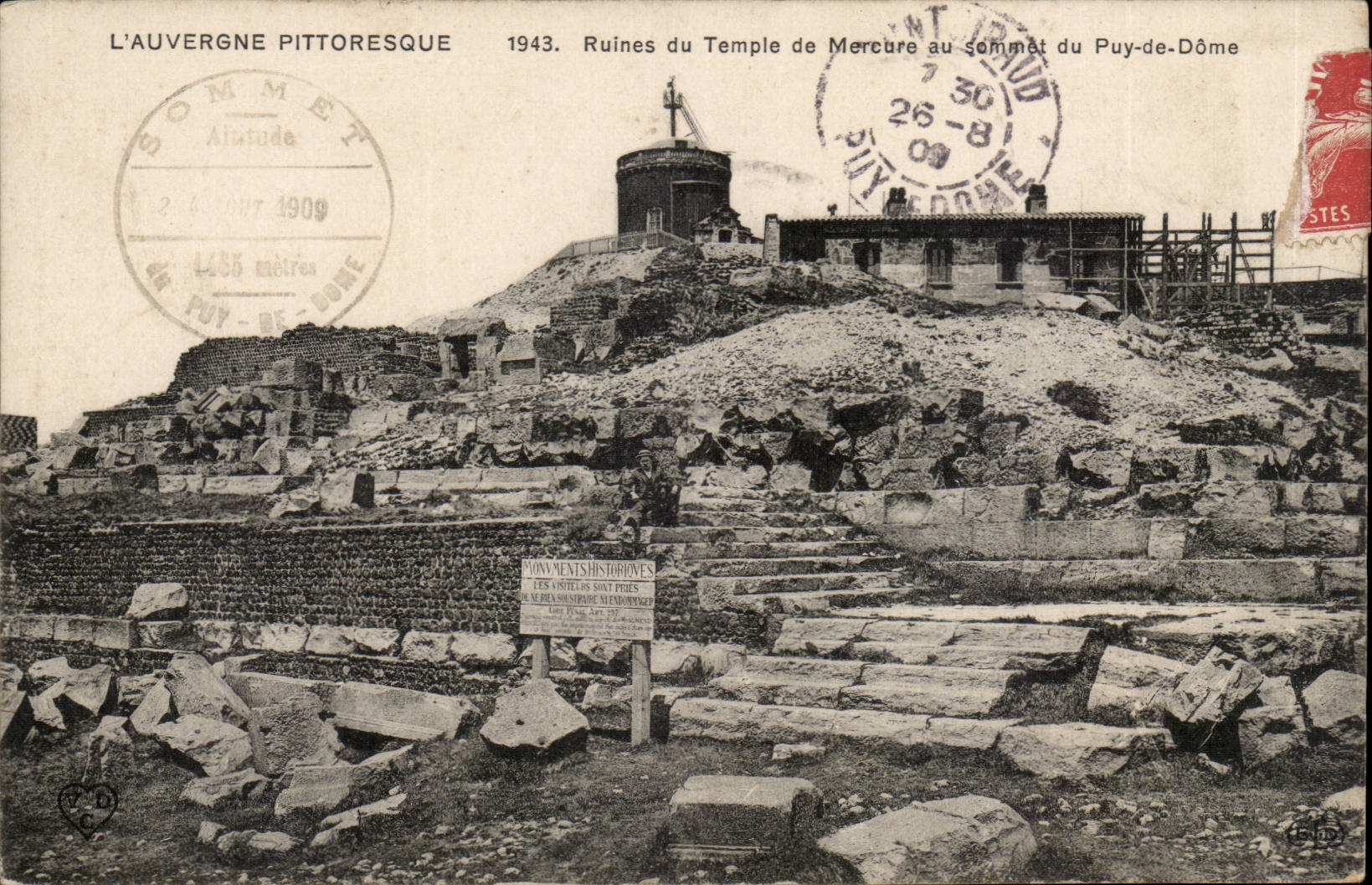 CPA Ruins of the mercury temple at the top of Puy de Dome