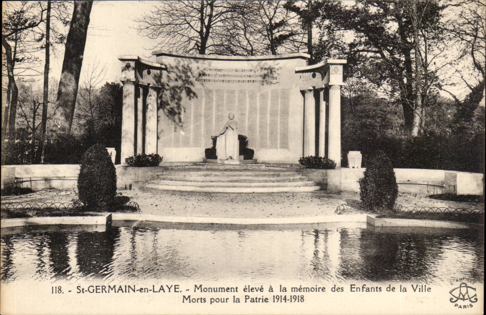 Saint Germain im Bush-Hammer CPA hob Denkmal mit dem Gedachtnis der Kinder der Stadt an die fur das Vaterland 1914 1918 gestorben wurde