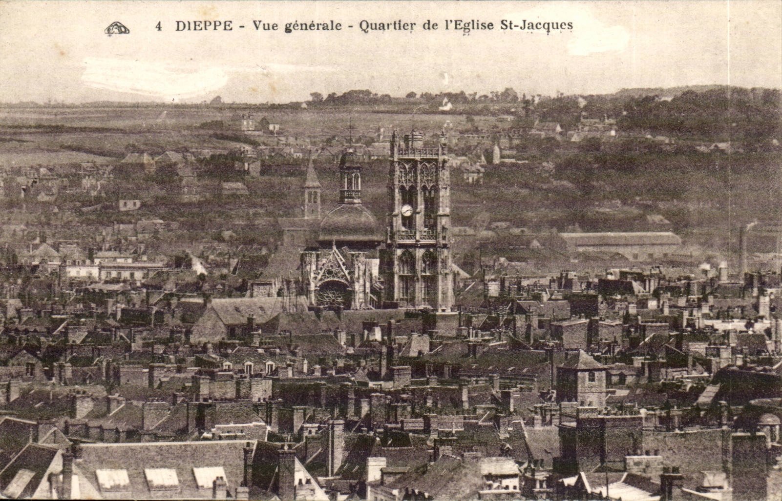 Dieppe CPA Ansicht-Bezirk der Kirche Str Jacques (Aufkleber Tuberkulose-Nahrung)