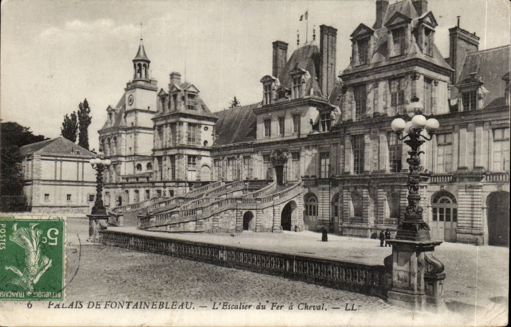 CPA fontainebleau Palais the staircase of the horseshoe
