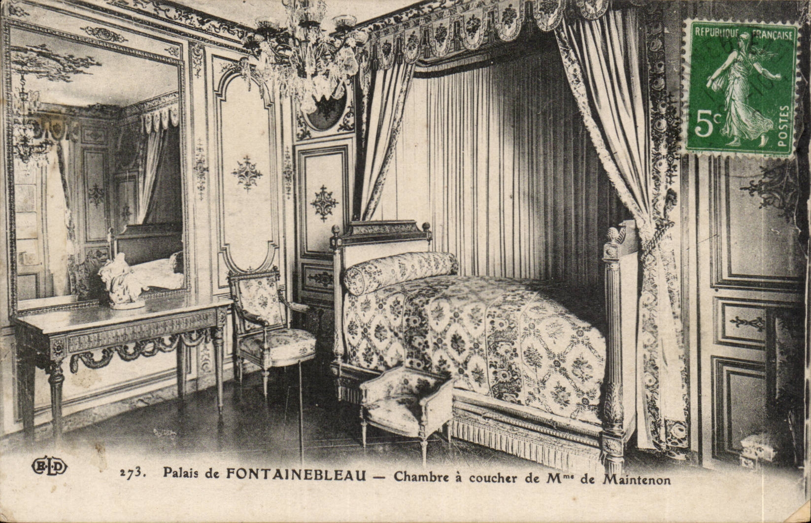 Palate of Fontainebleau CPA Chambre has to sleep of Mrs de Malmaison