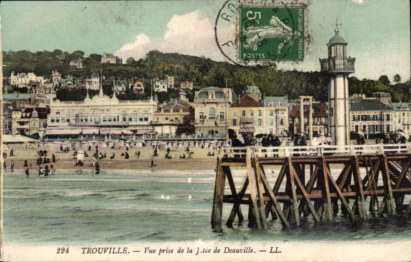 Trouville CPA Seen from of the pier of Deauville