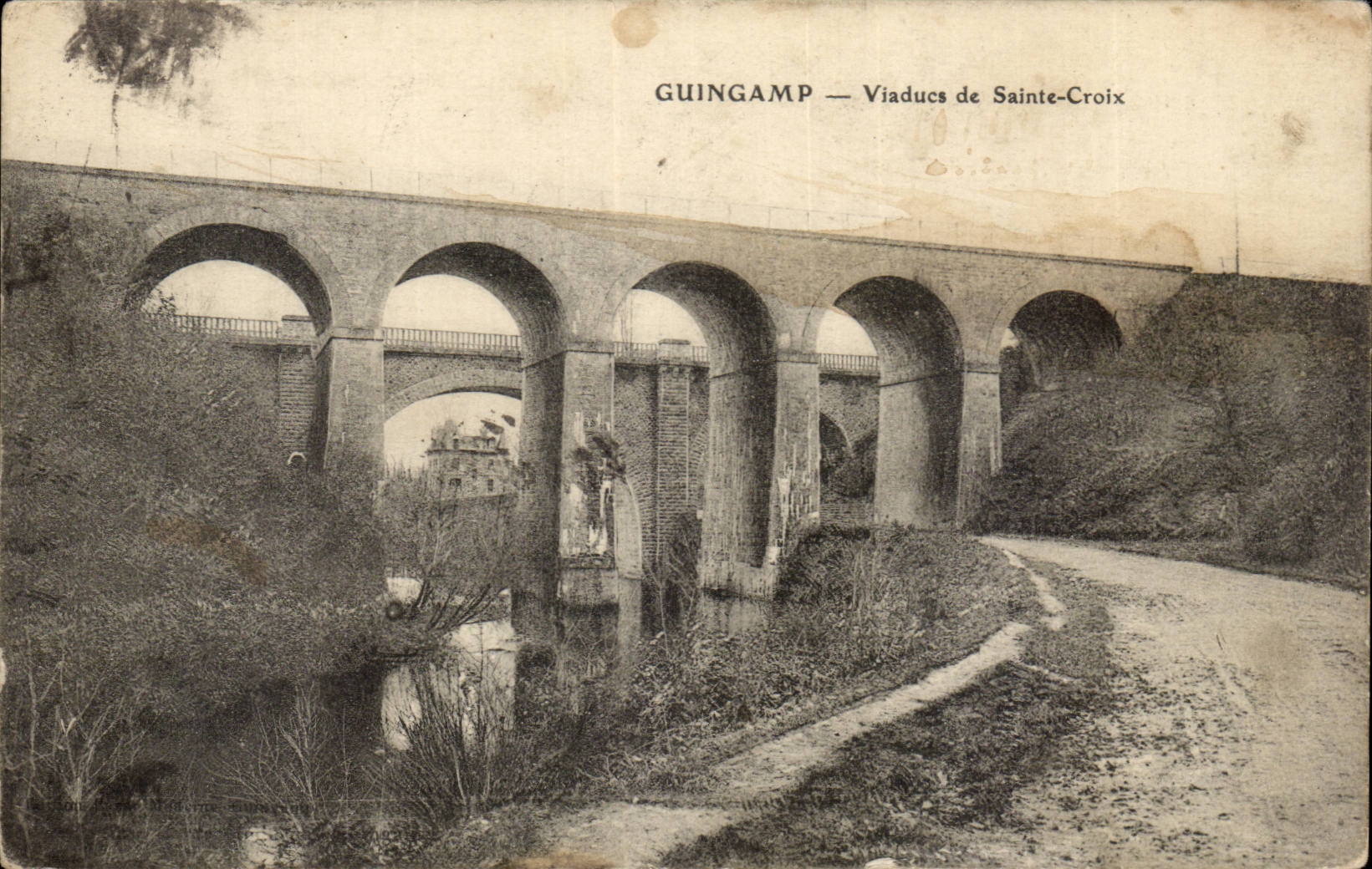 Guingamp CPA Viaducts of Sainte Cross