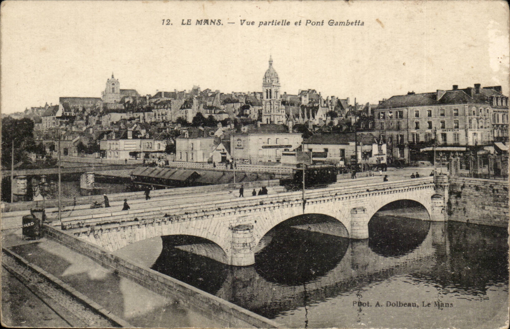 Mans CPA Seen partial and Gambetta bridge