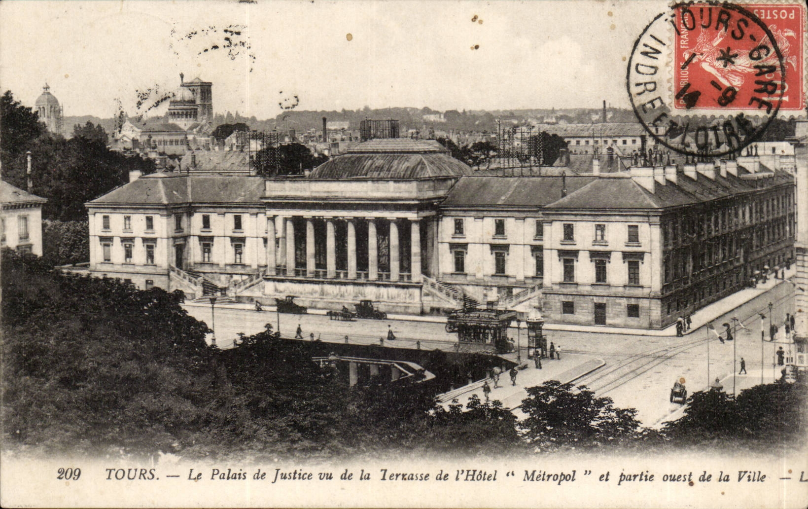 CPA Tours Le palais de justice vu de la terrrasse de l'hotel Metropol et partie ouest de la ville