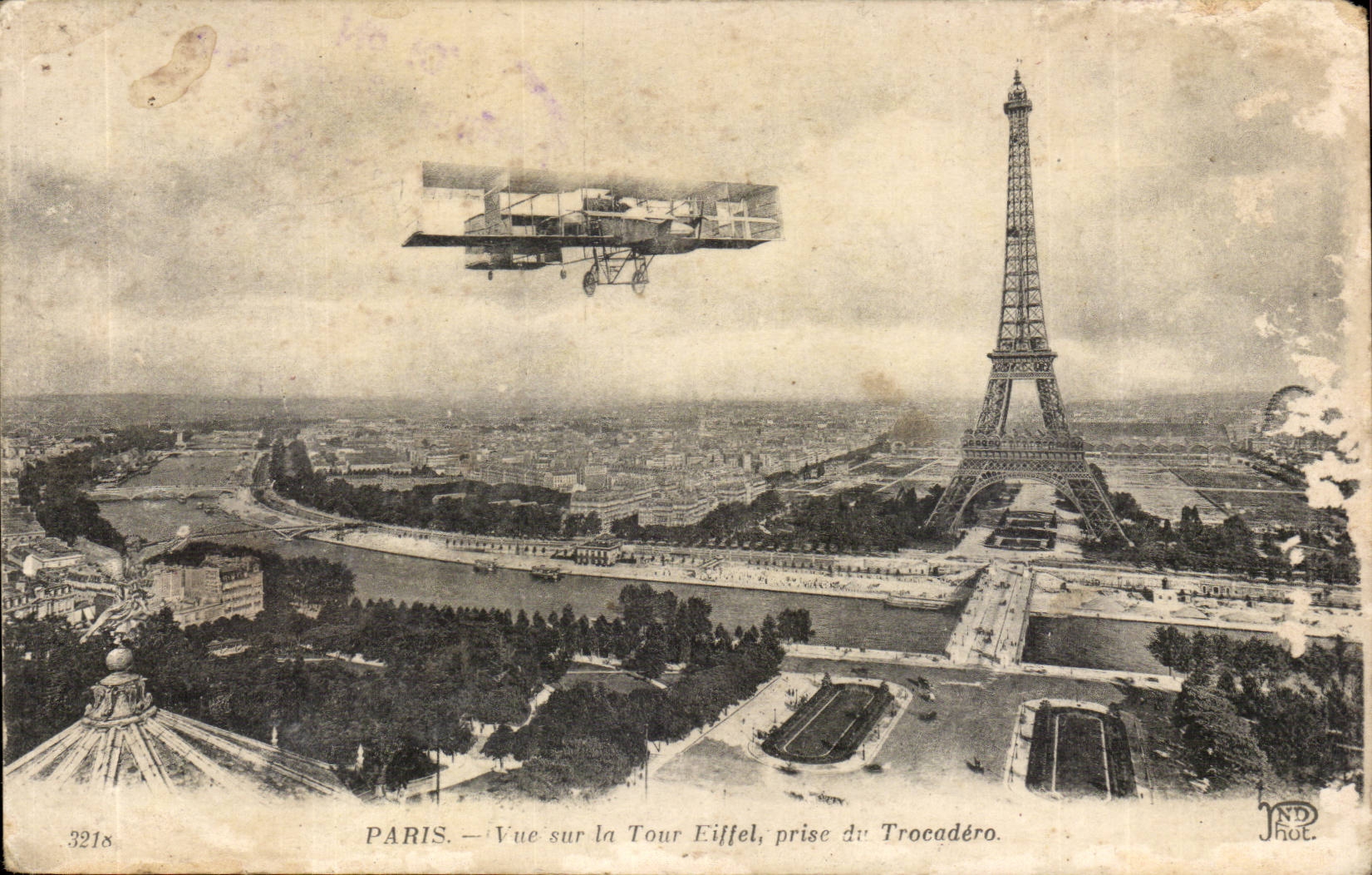 Paris CPA Seen on the Eiffel Lathe taken of Trocadero (plane planes)