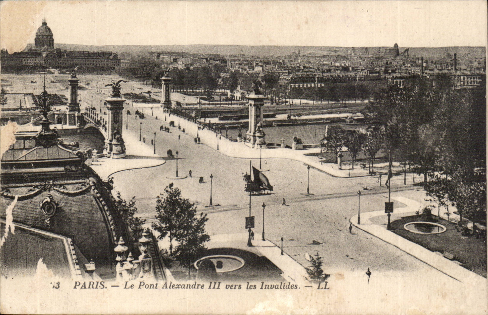 Paris CPA the bridge Alexandre III towards Invalides