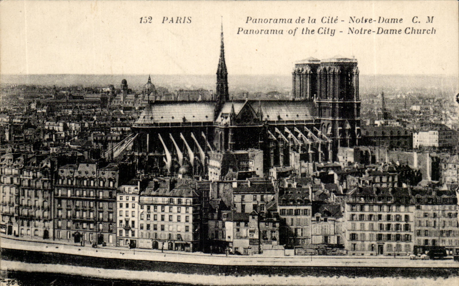 Paris CPA Panorama de la Cite Notre DAme
