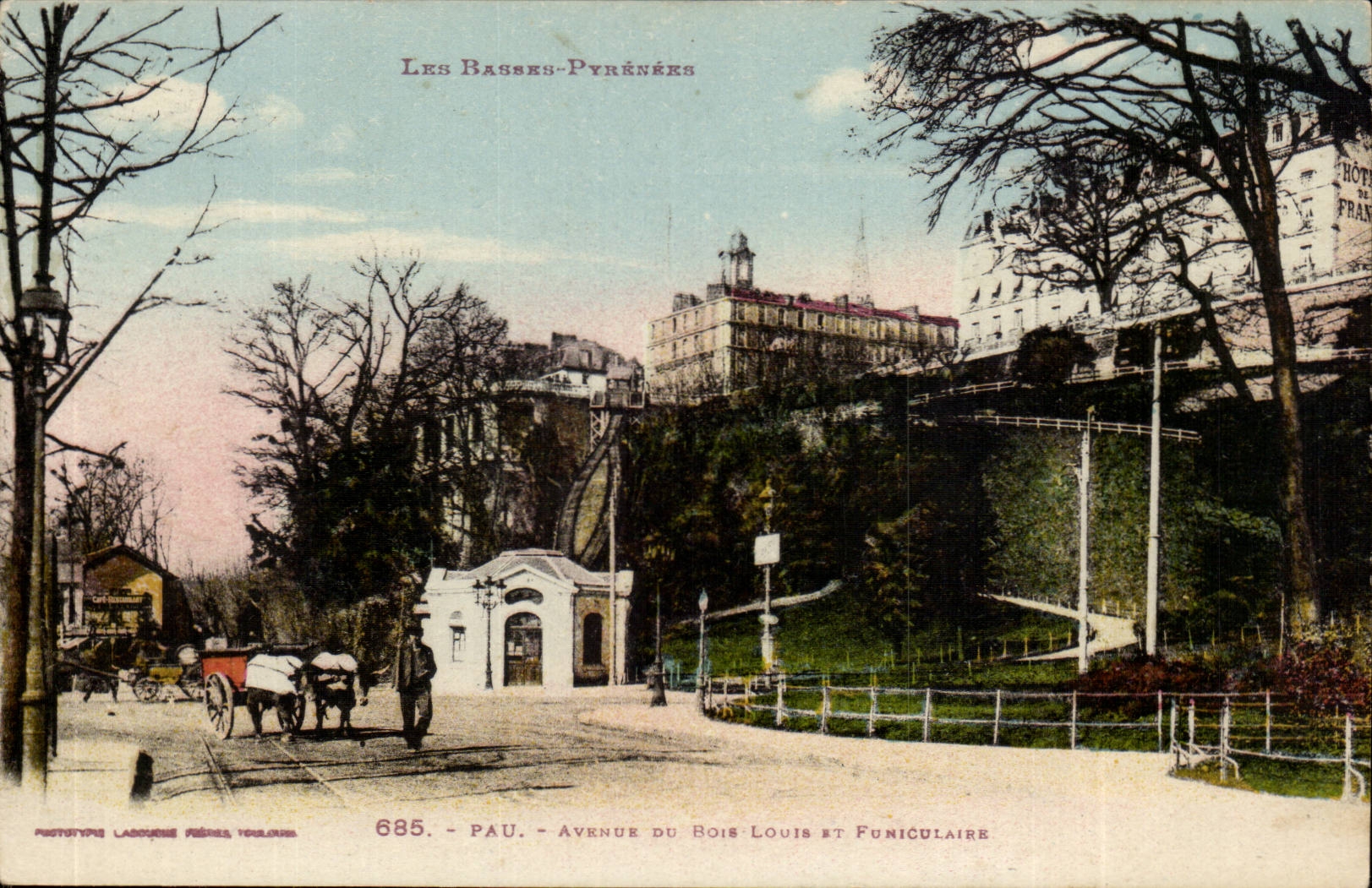 Pau CPA das vom Louis-Holz und funikular auftrat (Rindzug)