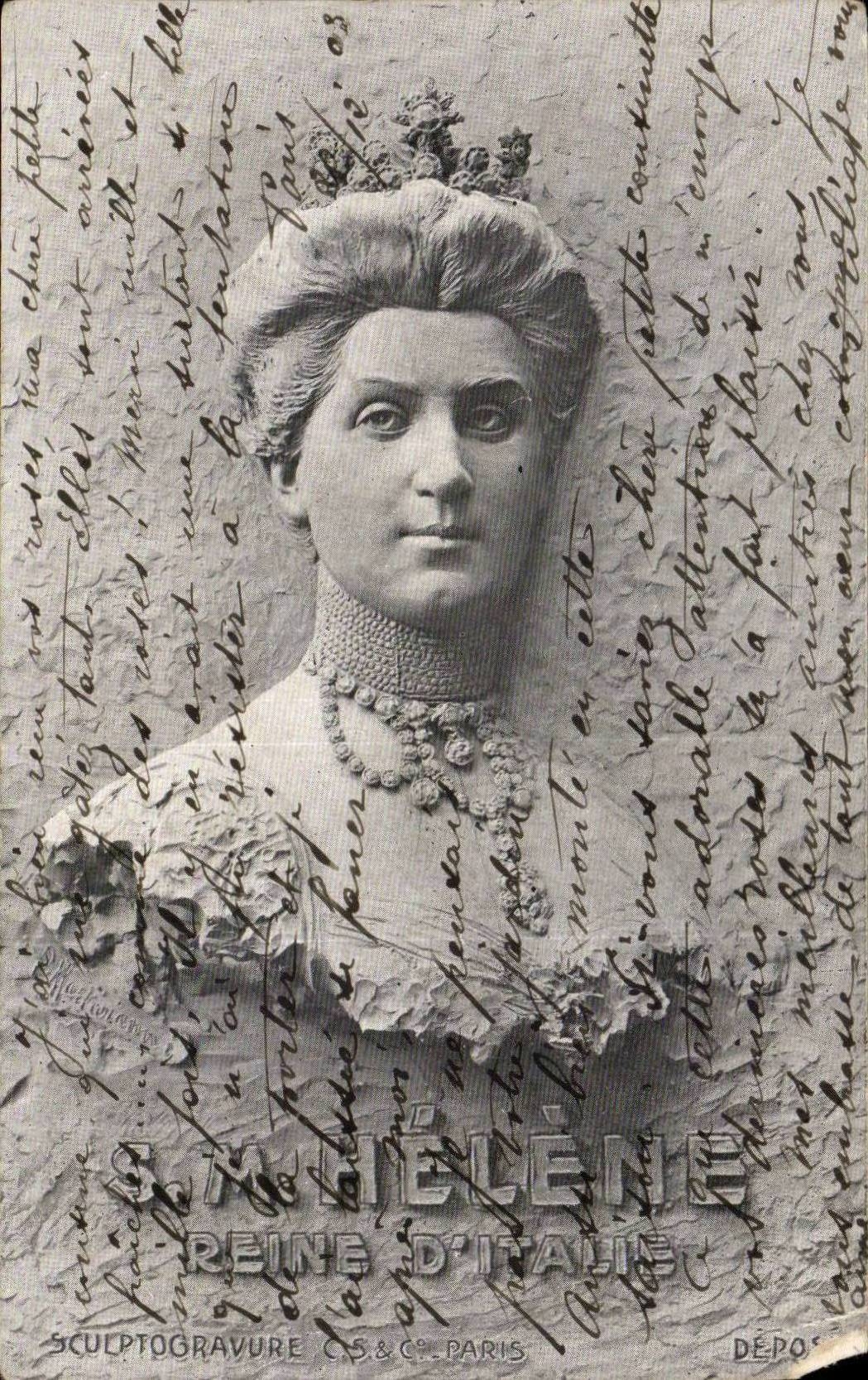 Italien - Italien - Italien - s-Herr Helene - Konigin von Italien - Sculptogravure - CPA