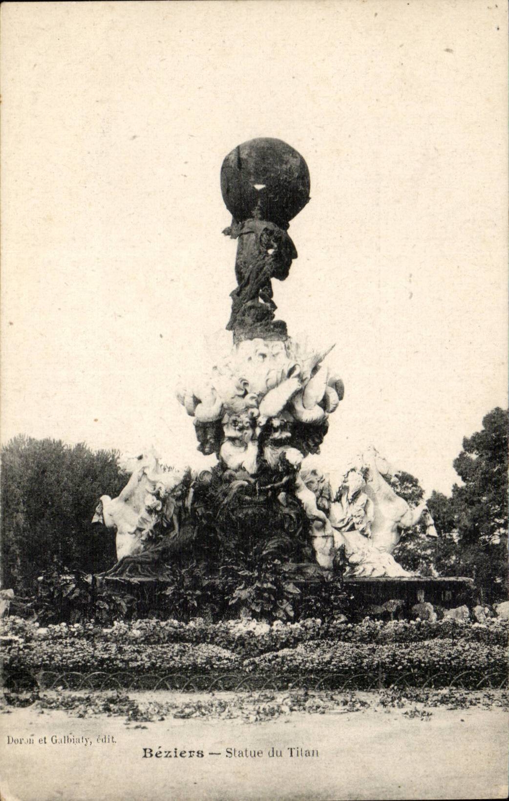 Beziers - Statue of Titan - CPA