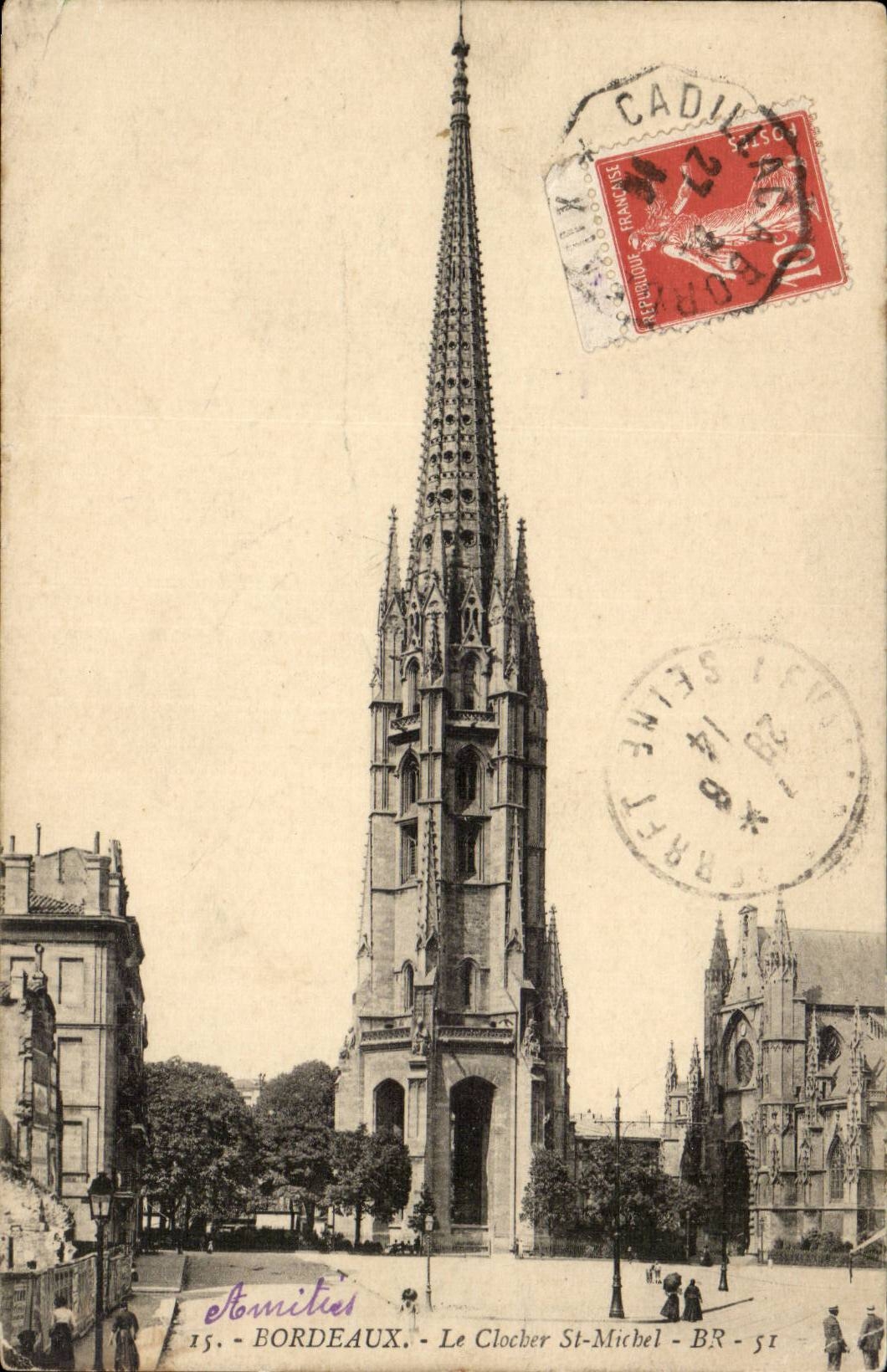Bordeaux - the Bell-tower St Michel - CPA