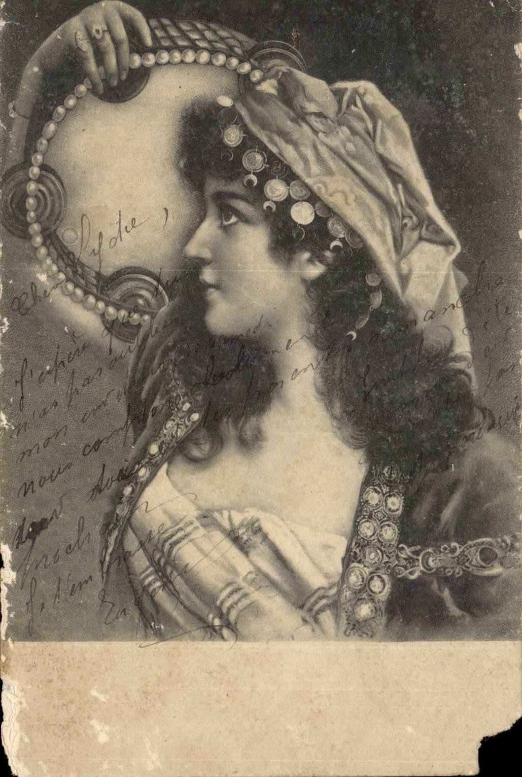 Fantasy - Woman - tambourine - music - instrument - missing corner - layers take off - CPaA