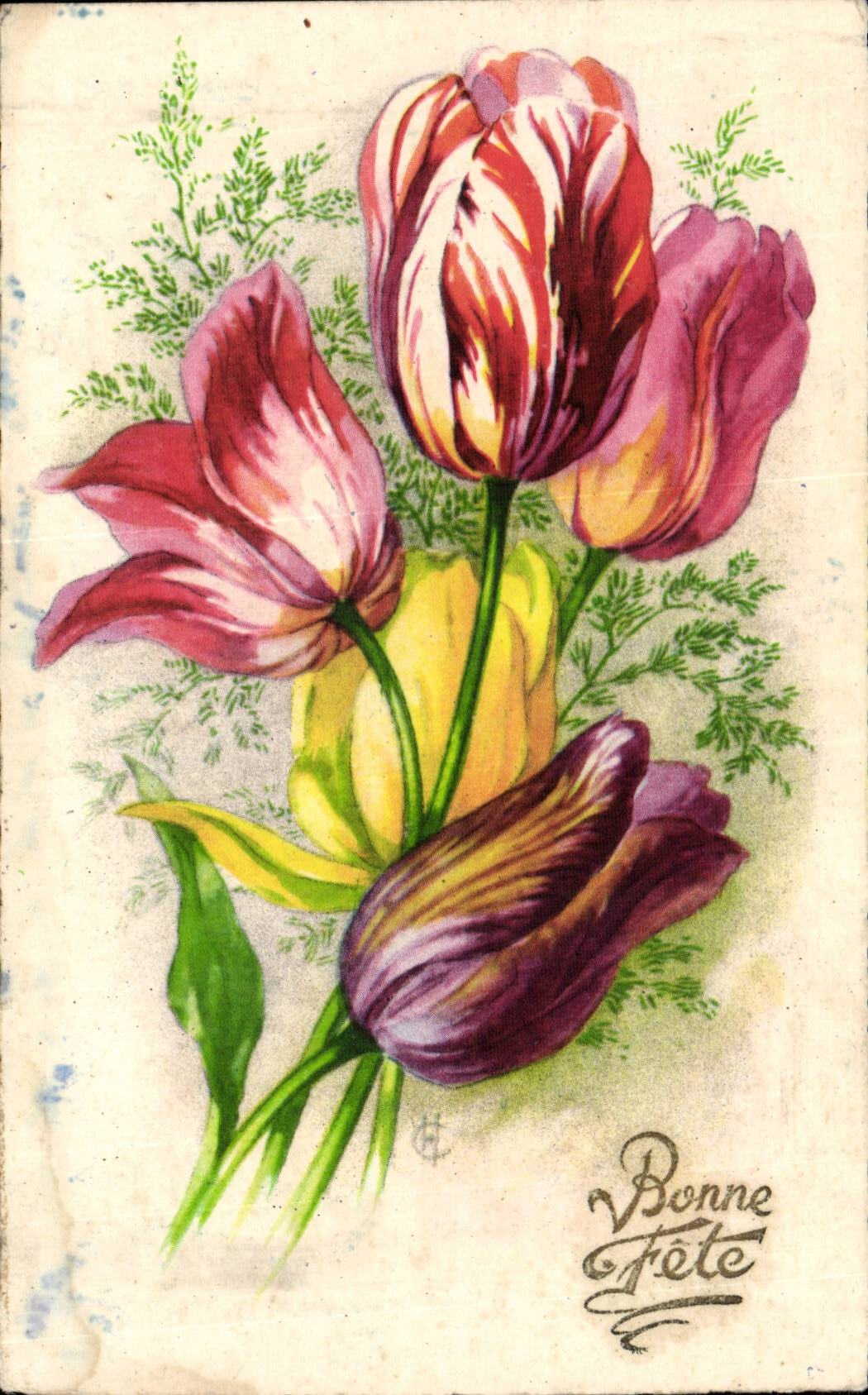 Fantasy - Good Festival - Flowers - CPA