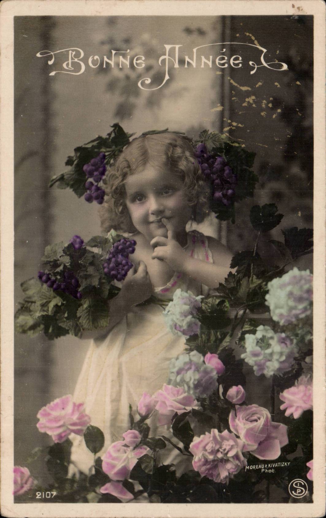 Fantasy - Child - Pretty Girl - Happy New Year - - CPA