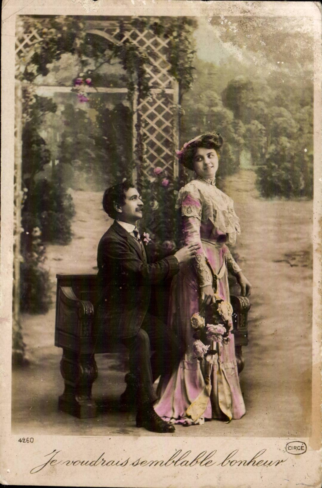 Fantaisie - Couple - Je voudrais semblable bonheur - CPA 