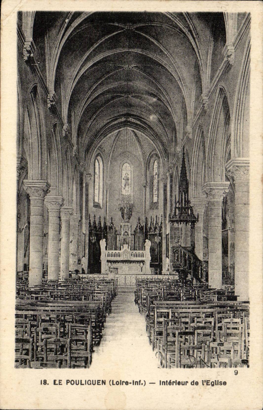 Pouliguen - Interior of the Church - CPA