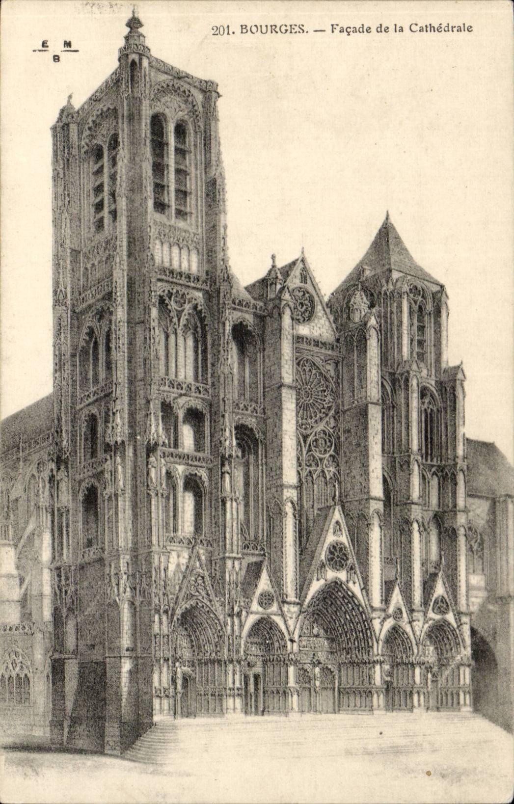 Bourges - Frontage of the Cathedral - CPA