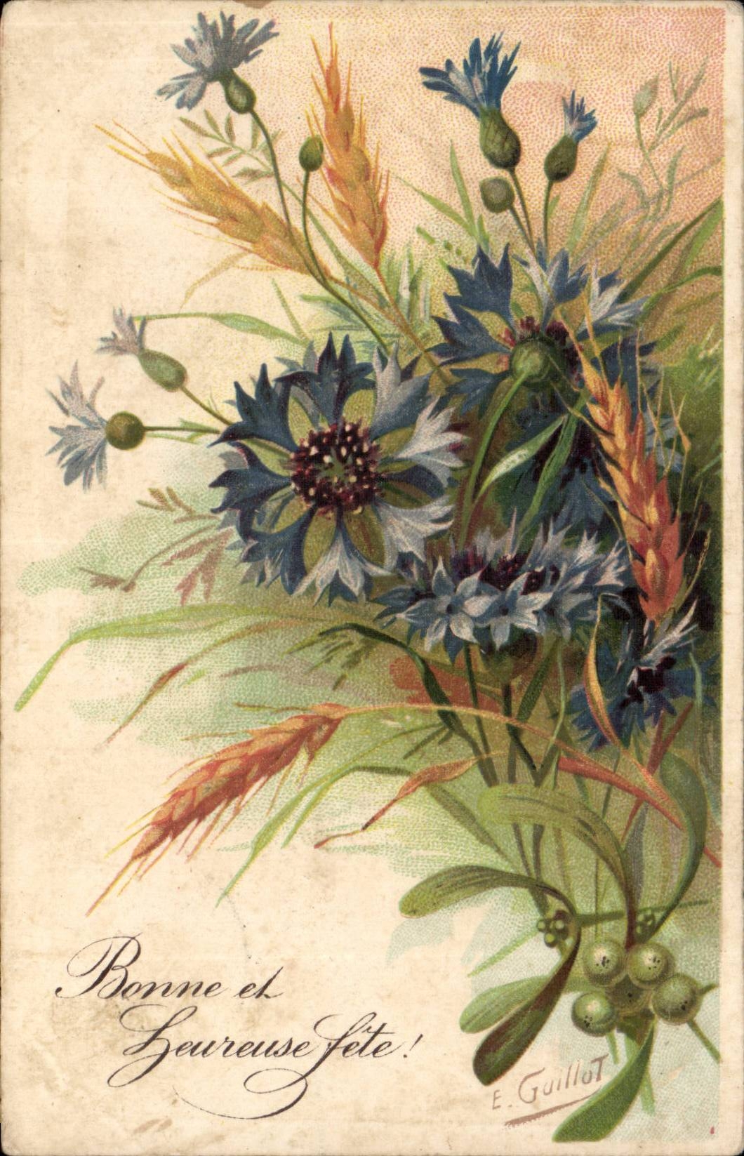 Fantasy - Festival - Flowers - Good and Happy Festival - CPA