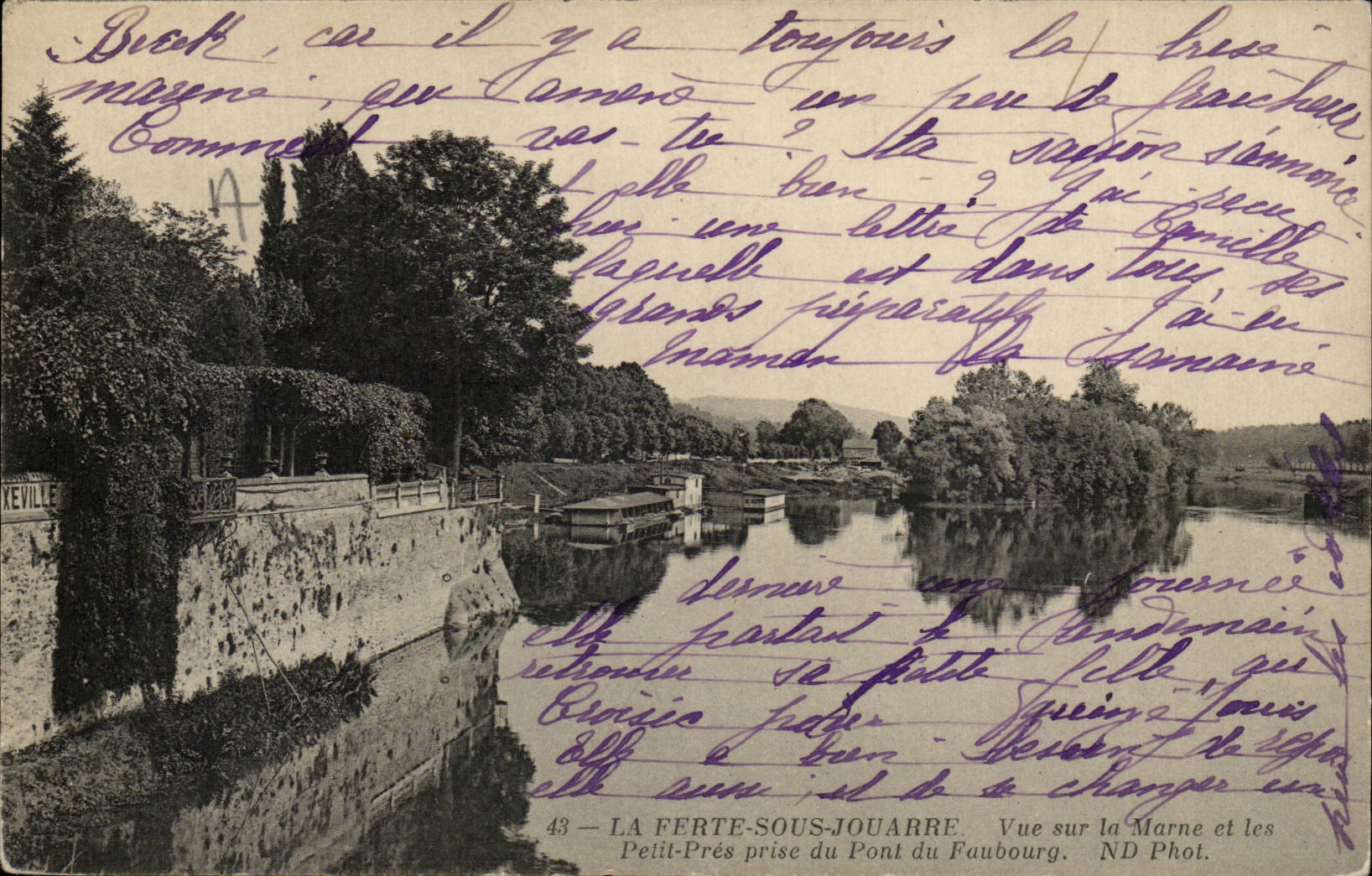 Ferte under Jouarre CPA Seen on the Marne and the Small ones Close catch of the bridge of the suburb