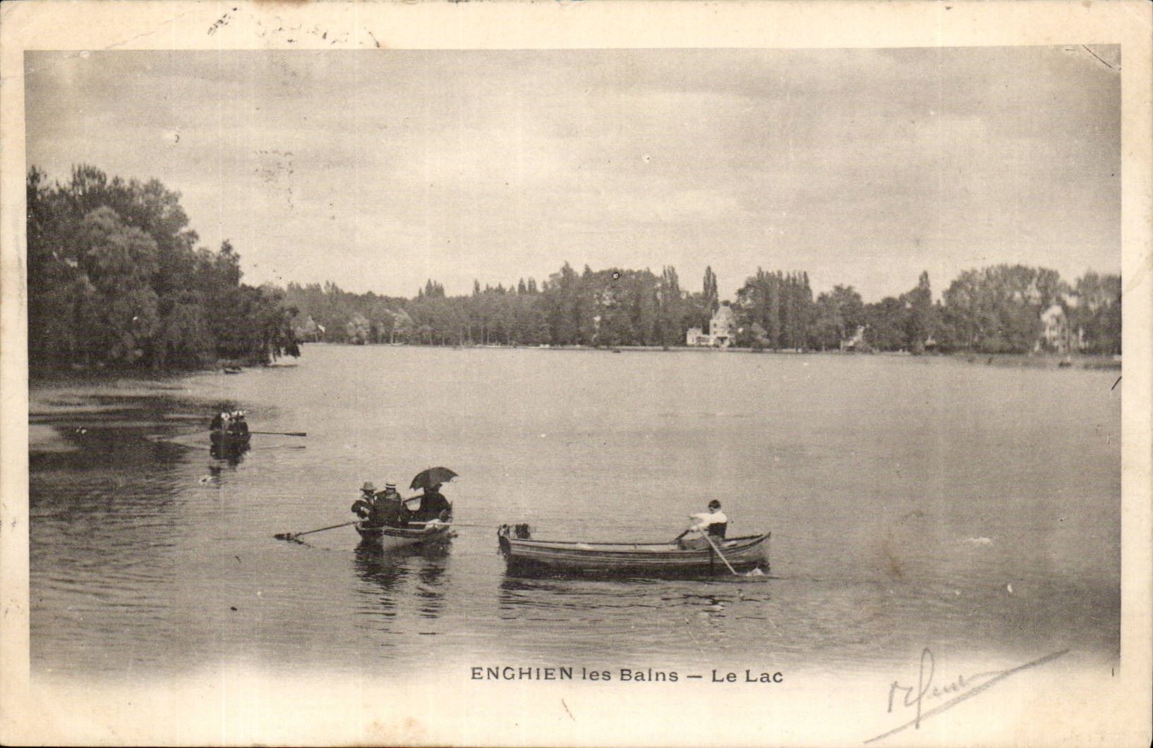 Enghien les Bains CPA the lake (boat)