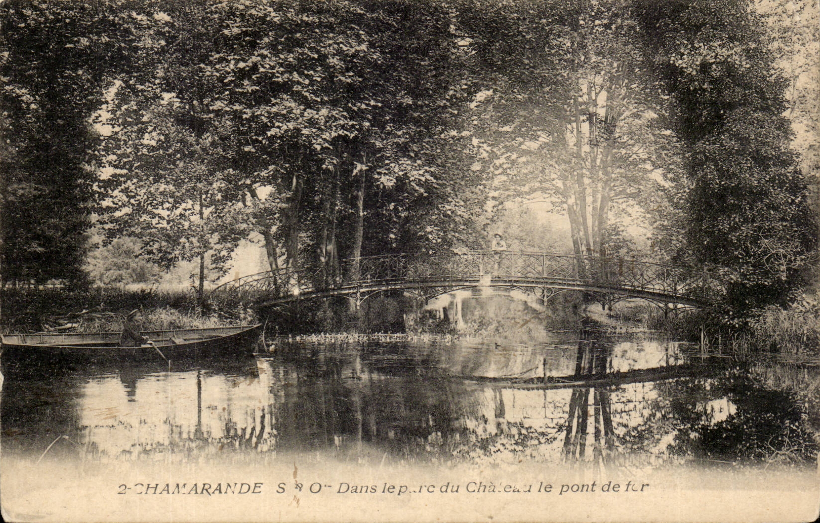 Chamarande CPA In the park of the castle the iron bridge