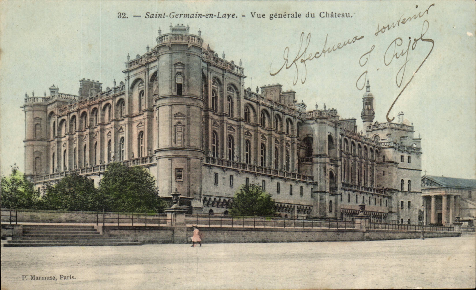 Saint Germain in Bush hammer CPA View of the castle