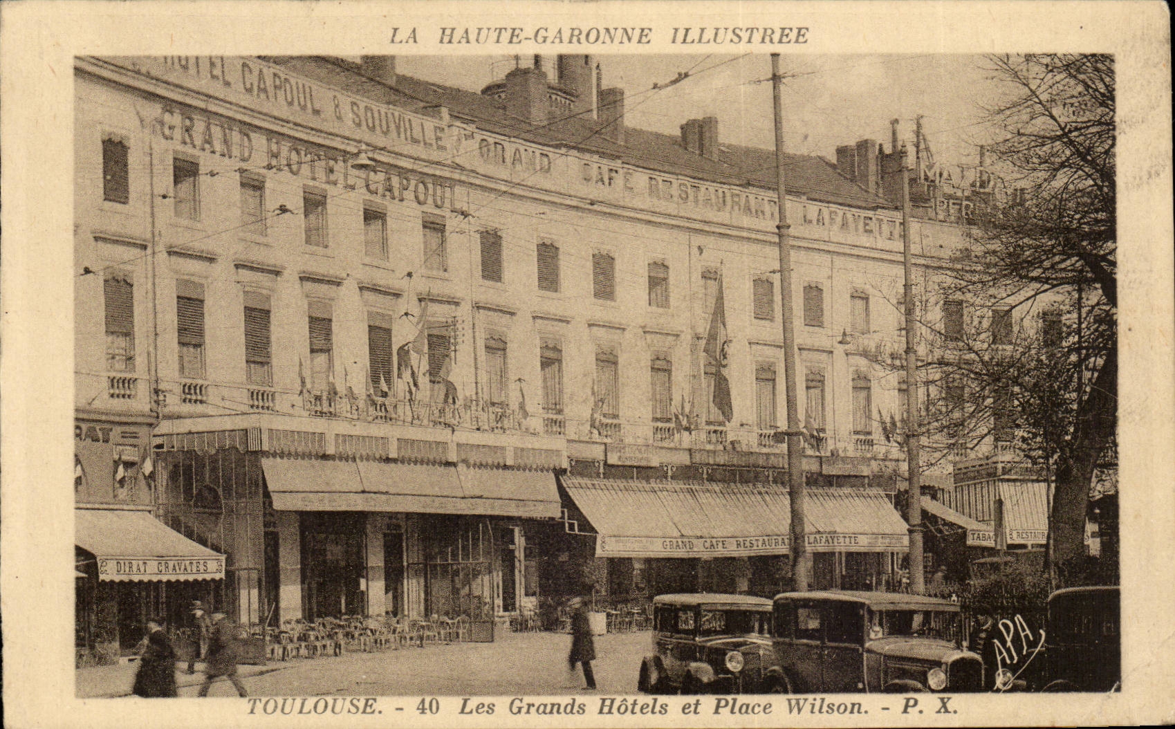 Toulouse CPA Les grands hotels et place Wilson