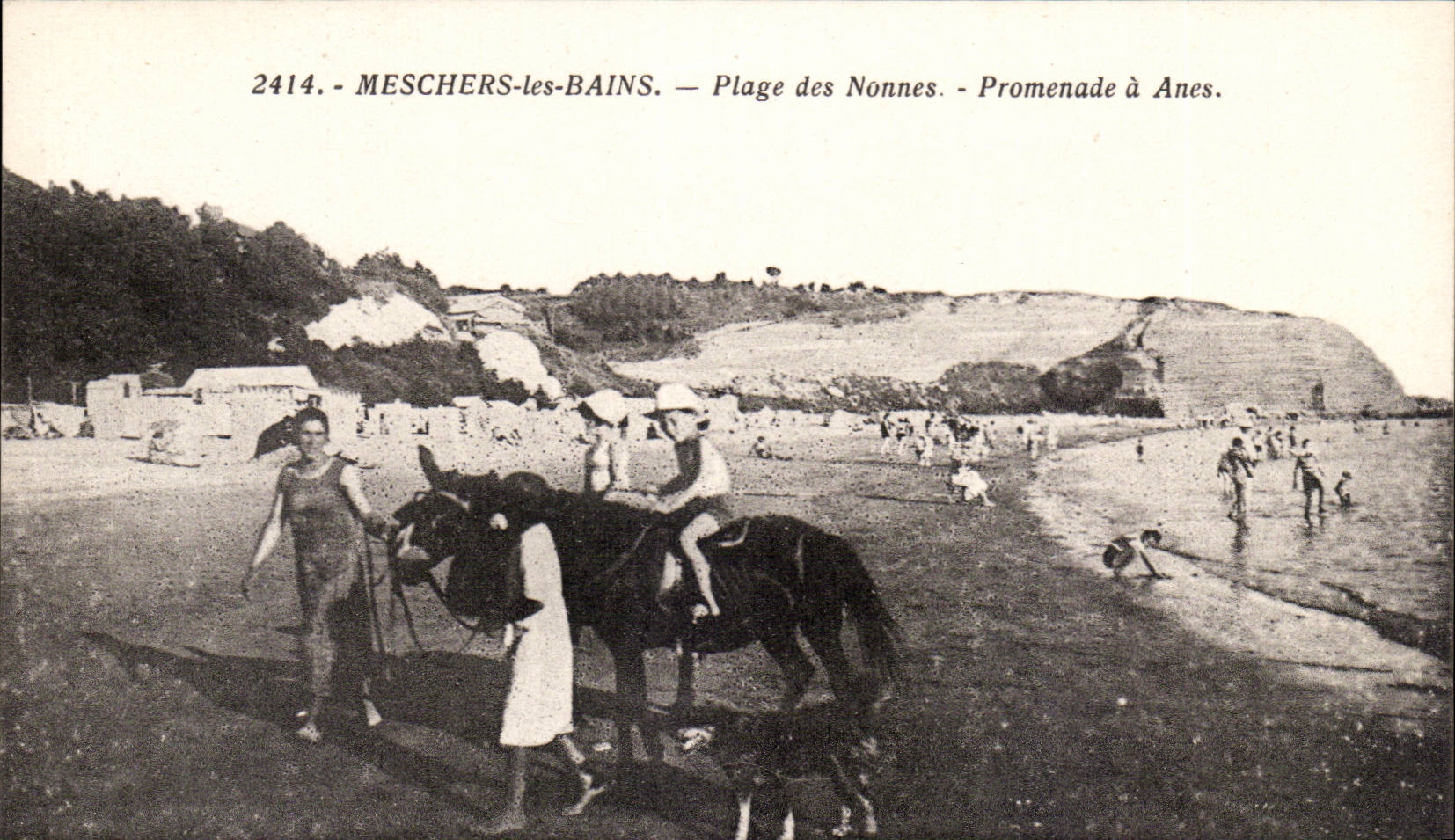 Meschers baths CPA beach of the Promenade nuns has asses (ass donkey)