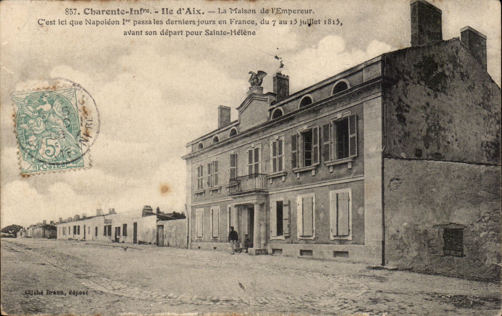 Island of Aix CPA the house of the Napoleon emperor before his departure for Saint Helene