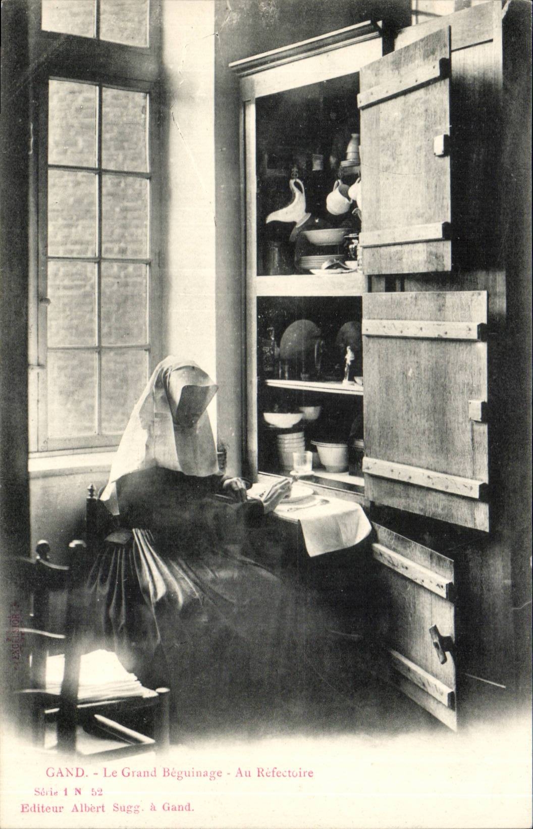 Belgium Belgie Ghent CPA large the beguinage With the refectory