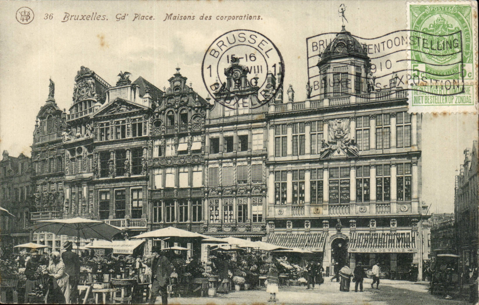 Belgium Belgie Brussels CPA Gd places Maison of the corporations