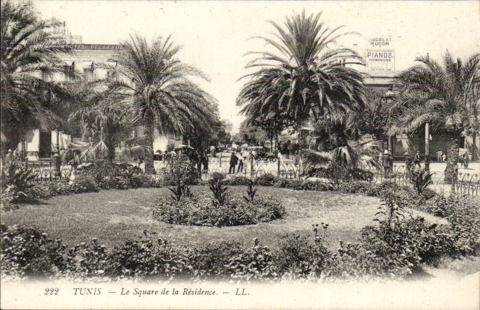 Tunisia Tunis CPA the public garden of the Residence