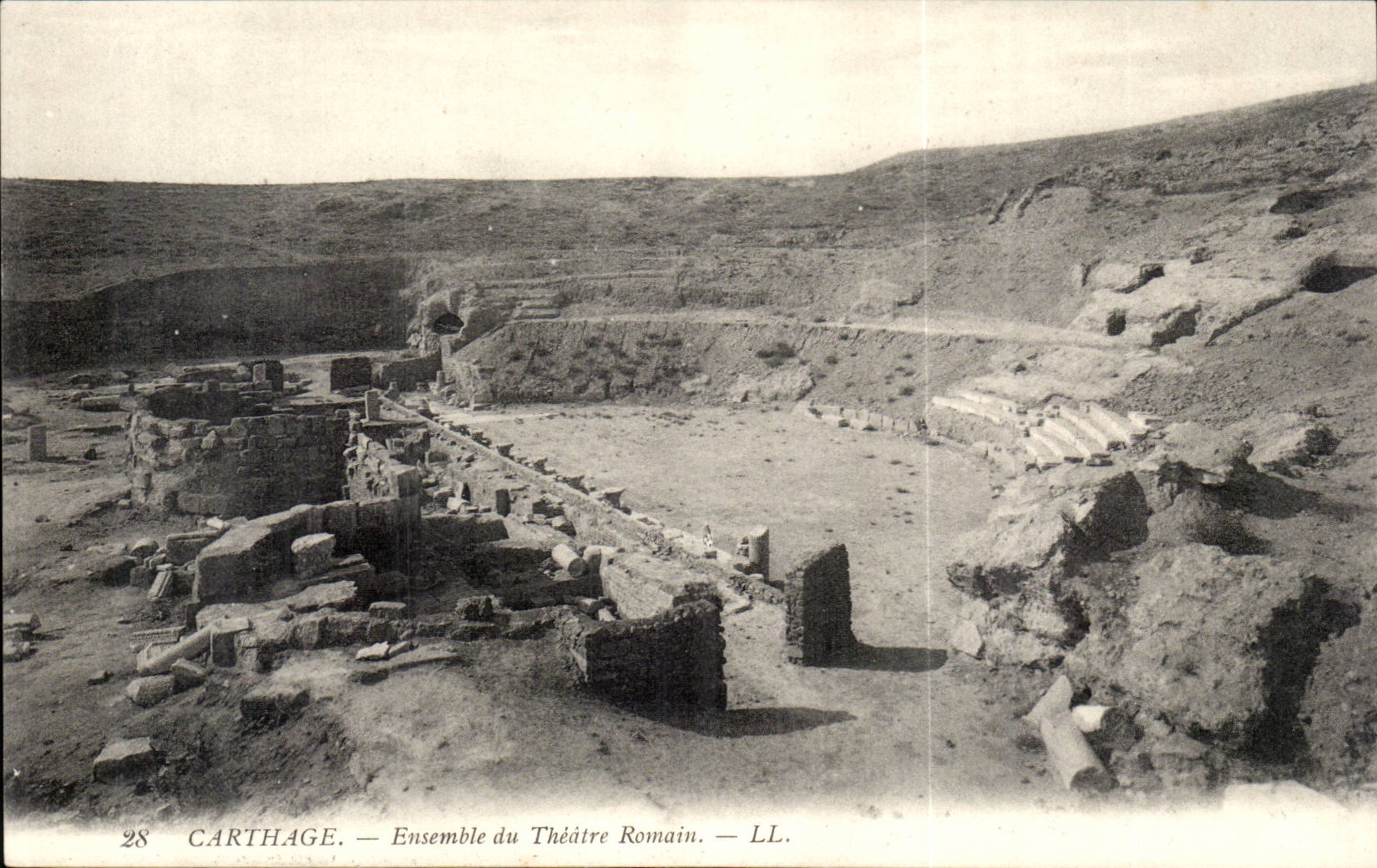 Tunisia Carthage CPA Together of the Roman theater