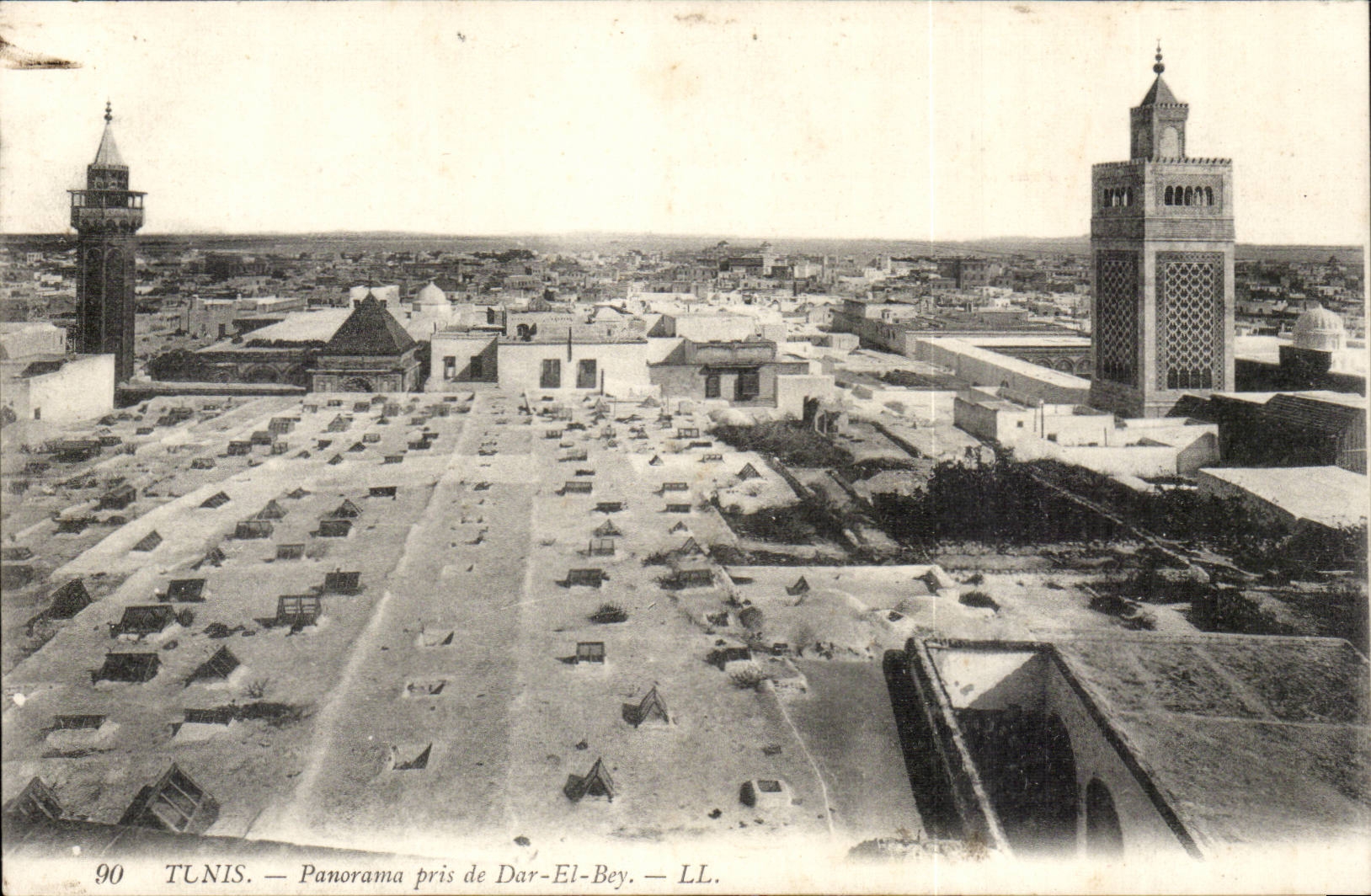 Tunisia Tunis CPA Panorama taken of Dar el Bey
