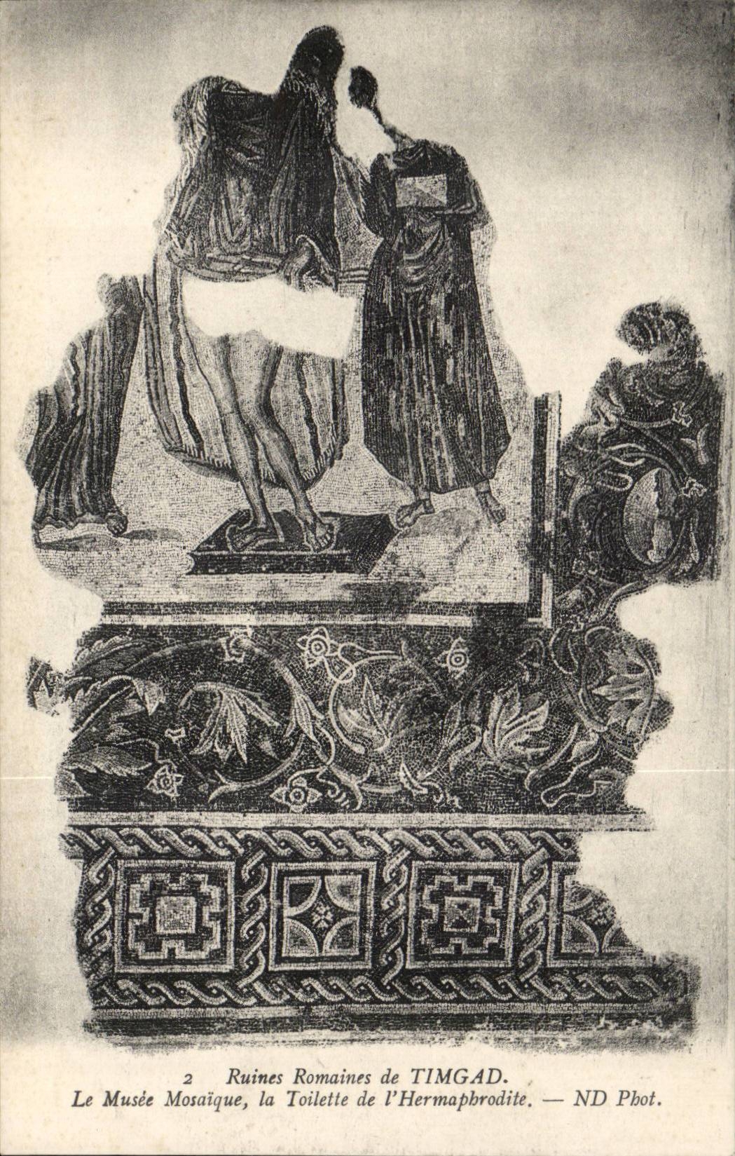 Romische Ruinen Algerien-CPA von Timgad das Mosaikmuseum die Toilette des Hermaphrodite