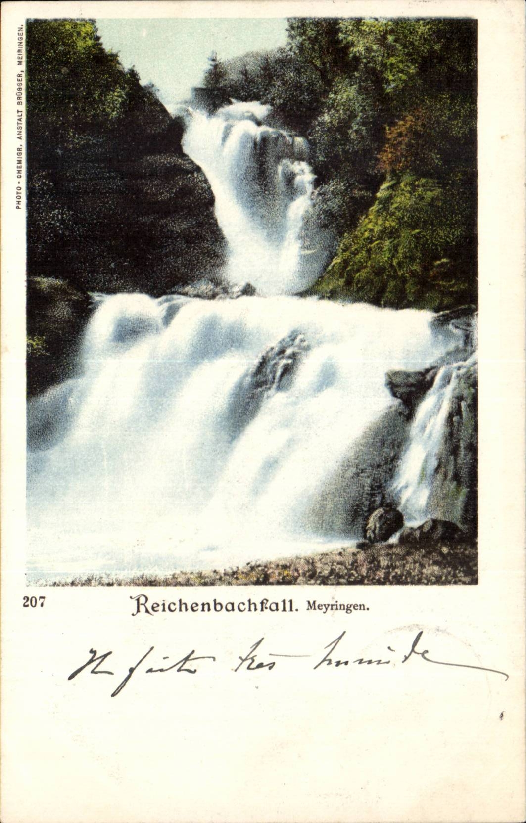 Suisse CPA Reichenbachfalle Meyringen Hotel Baer Meiringen