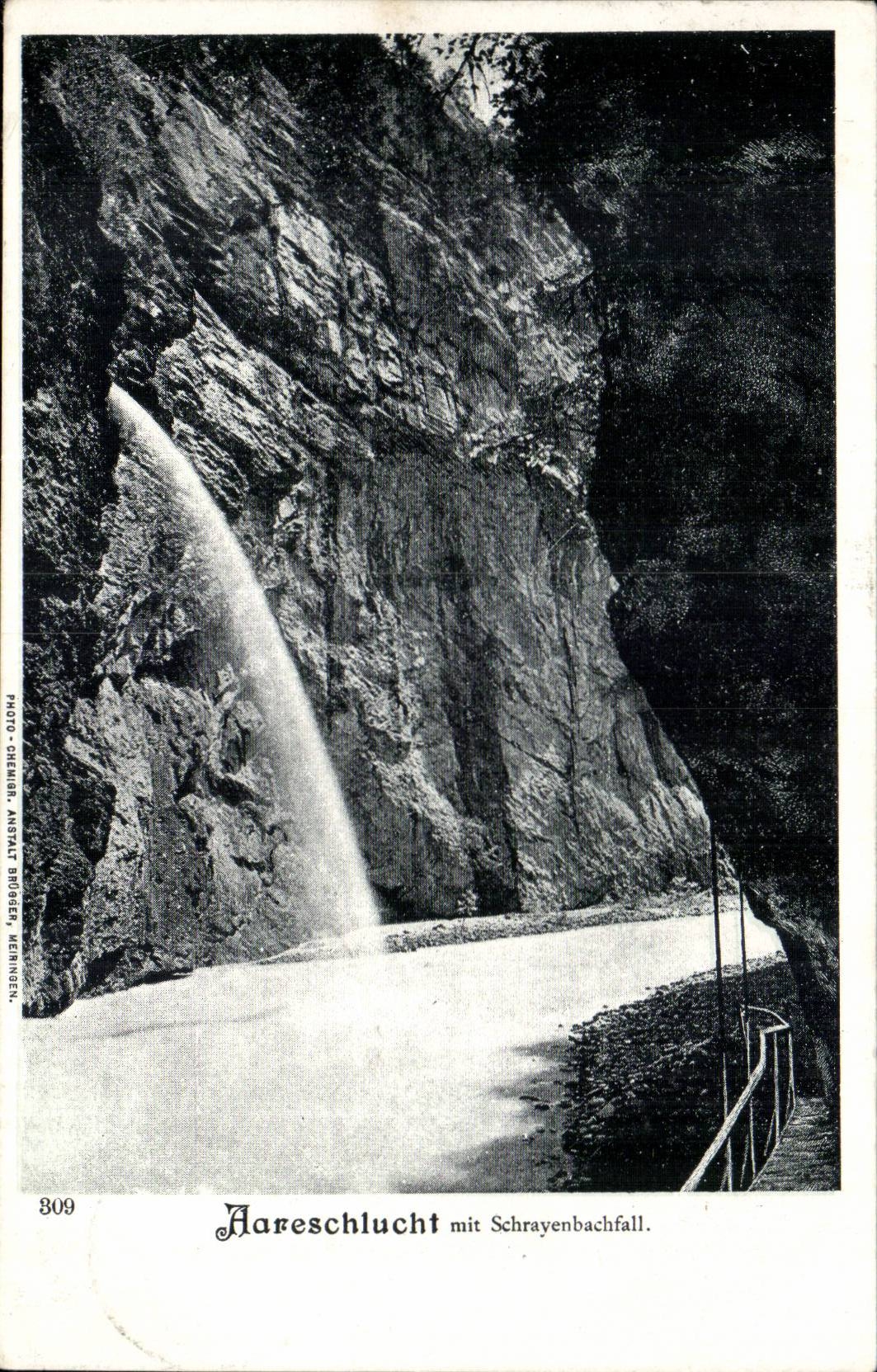 Suisse CPA Aareschlucht mit Schrayenbachfall