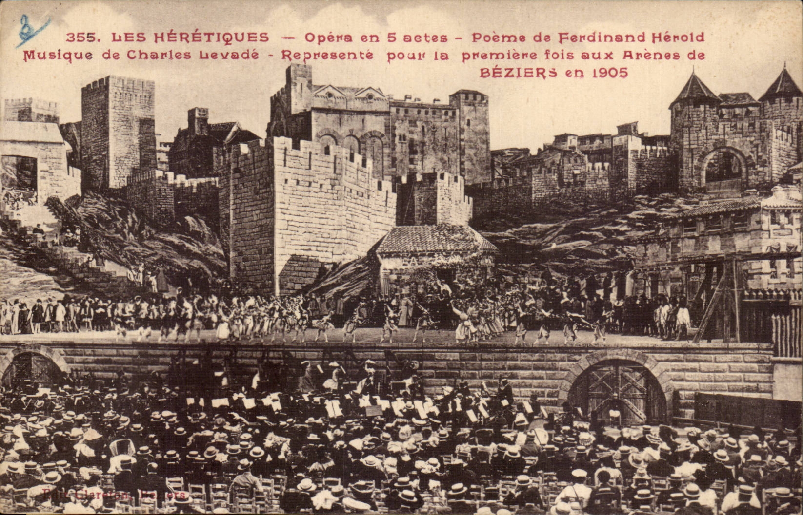 Bezuers - Heretics - Opera in 5 acts Poem of Herold - music of Levade - 1905 - CPA