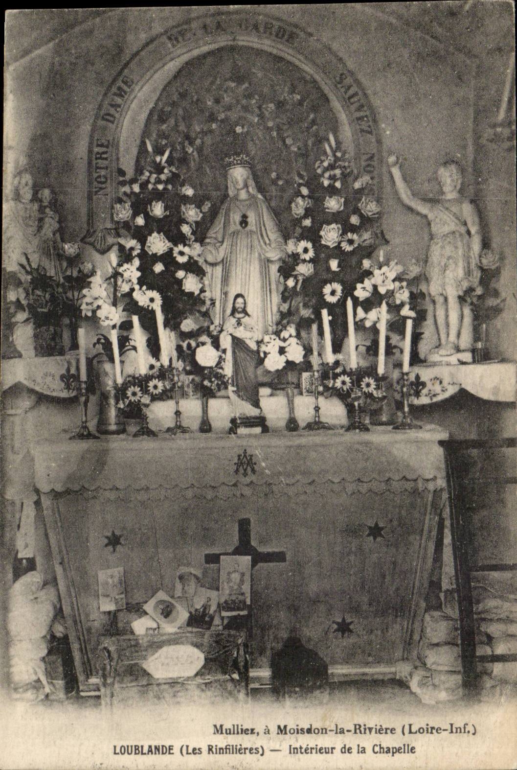 Loublande (Rinfillieres) CPA Innenraum der Wolbung