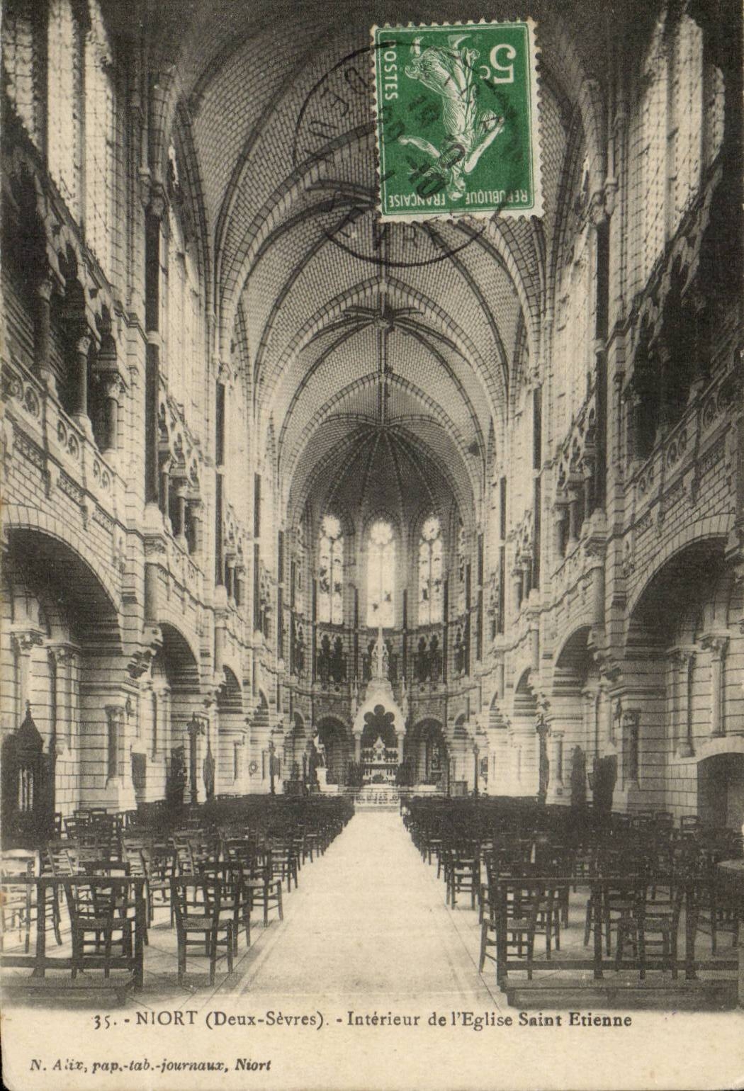 Interior Niort CPA of the church Saint Etienne