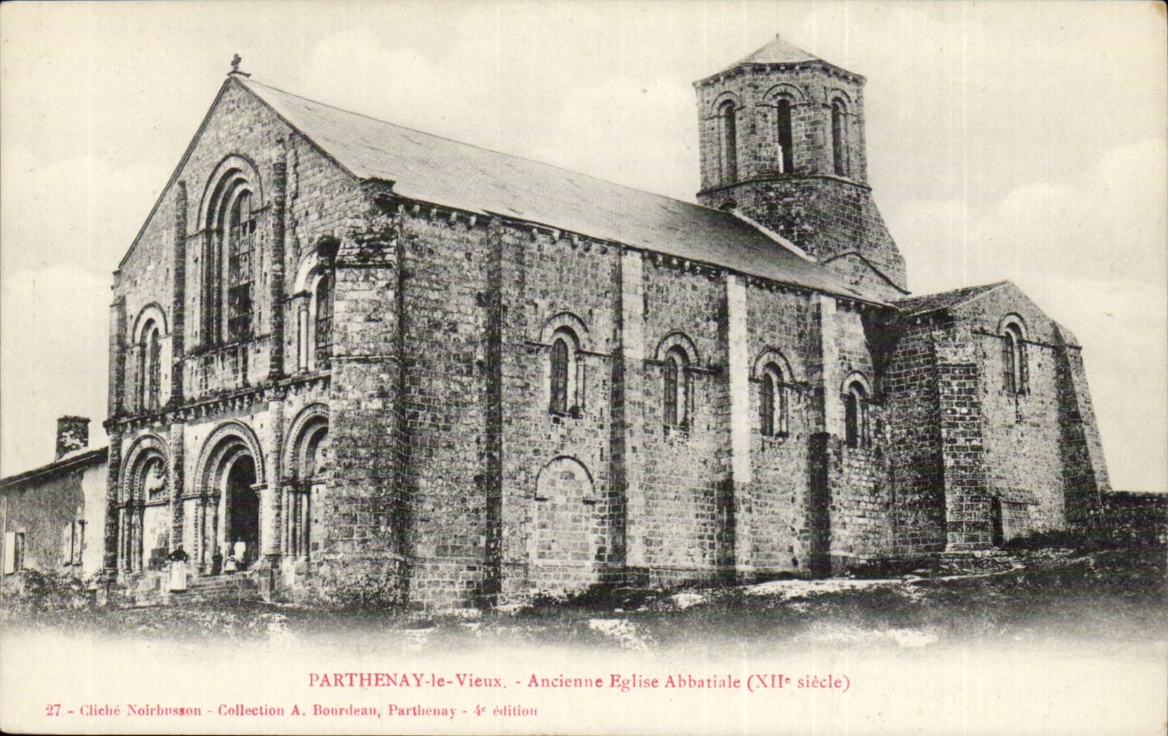 Parthenay CPA Old abbey church