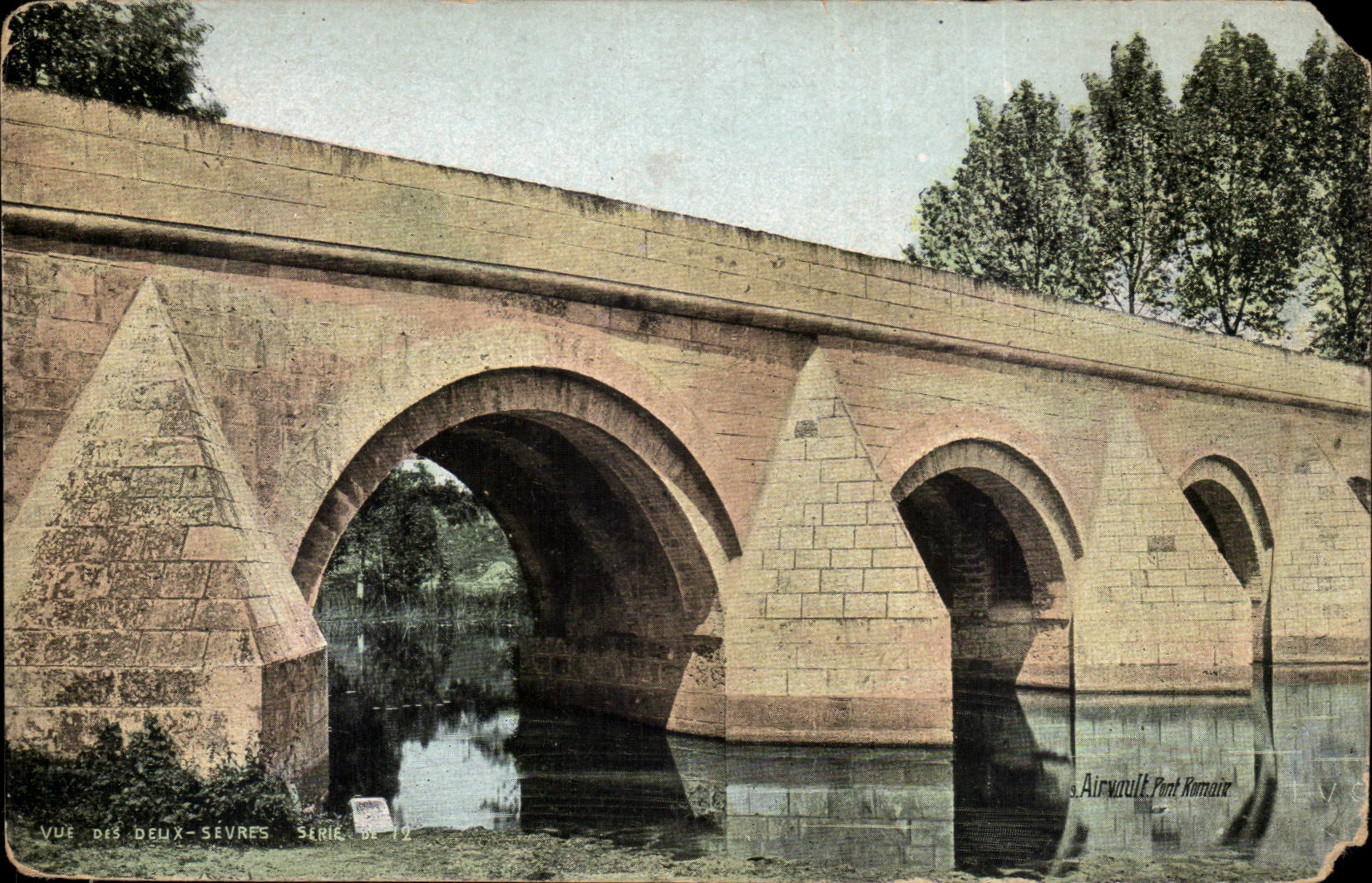 Airvault CPA Roman Bridge